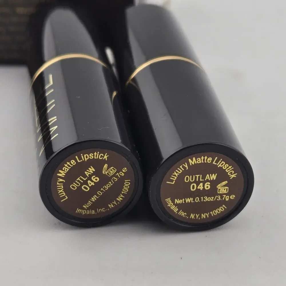 IMAN Luxury Matte Lipstick OUTLAW Set Of 2 Full Size 0.13oz Semi-Matte New